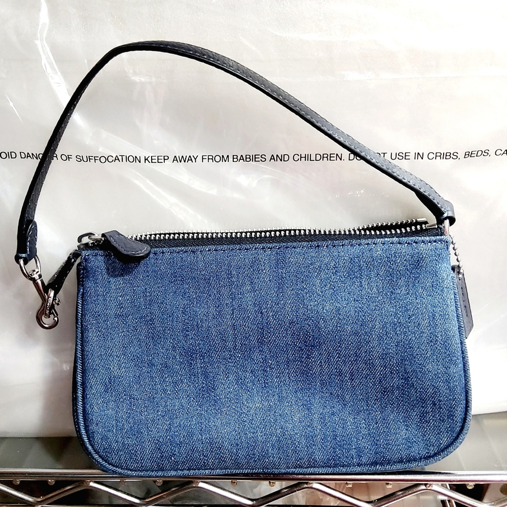 COACH BESTSELLER❗️NEW NOLITA 19 PURSE WITH RIVETS IN SILVER / DENIM - Picture 10 of 12
